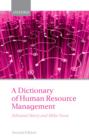 Image for A dictionary of human resource management