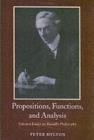 Image for Propositions, functions, and analysis: selected essays on Russell&#39;s philosophy