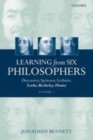 Image for Learning from six philosophers descartes, Spinoza, Leibniz Locke, Berkeley, Hume.
