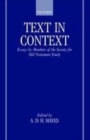Image for Text in context: essays by members of the Society for Old Testament Study