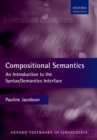 Image for Compositional semantics: an introduction to the syntax/semantics interface