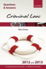 Image for Criminal law: 2012 and 2013