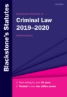 Image for Blackstone's statutes on criminal law 2019-2020
