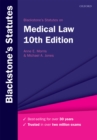Image for Blackstone&#39;s statutes on medical law