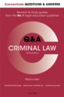 Image for Concentrate Questions and Answers Criminal Law: Law Q&amp;A Revision and Study Guide