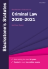 Image for Blackstone's Statutes on Criminal Law 2020-2021