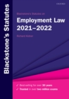 Image for Blackstone&#39;s Statutes on Employment Law, 2021-2022