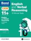 Image for English &amp; verbal reasoning10-11 years,: CEM 10 minute tests
