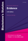 Image for Blackstone&#39;s statutes on evidence