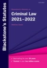 Image for Blackstone's statutes on criminal law 2021-2022
