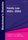 Image for Blackstone's statutes on family law, 2021-2022
