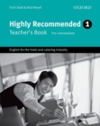 Image for Highly recommended  : English for the hotel and catering industry: Teacher&#39;s book