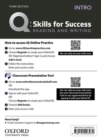 Image for Q: Skills for Success: Intro Level: Reading and Writing Teacher&#39;s Access Card