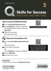Image for Q: Skills for Success: Level 5: Reading and Writing Teacher&#39;s Access Card