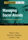 Image for Managing Social Anxiety - Therapist Guide