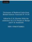 Image for Dictionary of Medieval Latin from British Sources: Fascicule IV: F-G-H