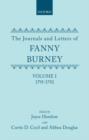 Image for The Journals and Letters of Fanny Burney (Madame d&#39;Arblay): Volume I: 1791-1792 : Letters 1-39