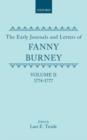 Image for The Early Journals and Letters of Fanny Burney: Volume II: 1774-1777