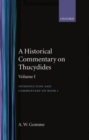 Image for An Historical Commentary on Thucydides: Volume 1. Introduction, and Commentary on Book I