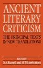 Image for Ancient Literary Criticism : The Principal Texts in New Translations