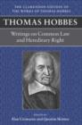 Image for Thomas Hobbes: Writings on Common Law and Hereditary Right
