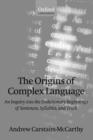 Image for The origins of complex language  : an inquiry into the evolutionary beginnings of sentences, syllables, and truth