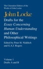 Image for John Locke: Drafts for the Essay Concerning Human Understanding and Other Philosophical Writings : Volume I: Drafts A and B