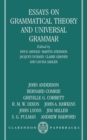 Image for Essays on Grammatical Theory and Universal Grammar