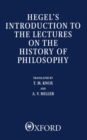 Image for Introduction to the Lectures on the History of Philosophy