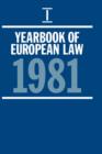 Image for Yearbook of European Law 1981