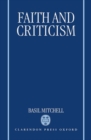 Image for Faith and Criticism : The Sarum Lectures 1992