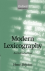 Image for Modern Lexicography