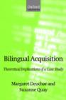 Image for Bilingual acquisition  : theoretical implications of a case study