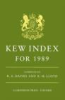 Image for n: Kew Index for 1989