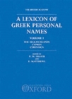 Image for A Lexicon of Greek Personal Names: Volume I: The Aegean Islands, Cyprus, Cyrenaica