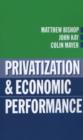 Image for Privatization and Economic Performance