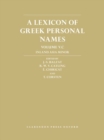 Image for A Lexicon of Greek Personal Names