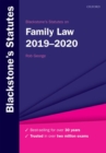 Image for Blackstone&#39;s statutes on family law 2019-2020