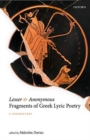 Image for Lesser and Anonymous Fragments of Greek Lyric Poetry