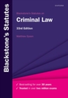 Image for Blackstone&#39;s statutes on criminal law