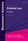 Image for Blackstone&#39;s Statutes on Criminal Law