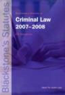 Image for Statutes on Criminal Law 2007-2008
