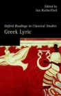 Image for Oxford Readings in Greek Lyric Poetry