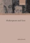 Image for Shakespeare and text