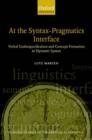 Image for At the syntax-pragmatics interface  : verbal underspecification and concept formation in dynamic syntax