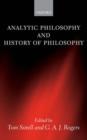 Image for Analytic Philosophy and History of Philosophy