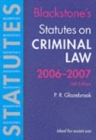 Image for Blackstone&#39;s Statutes on Criminal Law 2006-2007