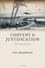 Image for Content and justification  : philosophical papers
