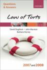 Image for Law of torts, 2007 and 2008