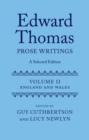 Image for Edward Thomas  : prose writingsVolume II,: England and Wales